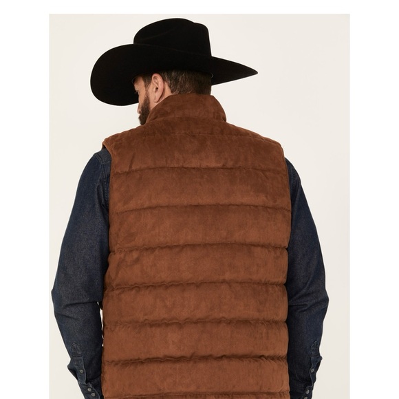 Men's Brown Suede Vest - Picture 3 of 5